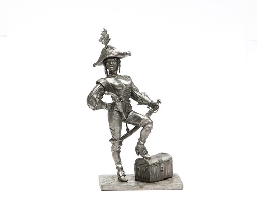Zinn 80mm piratenfrau mit - zinn,