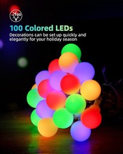 10M 100LED Lichterkette Glühbirnen Strom Außen Garten Birnen Beleuchtung Party