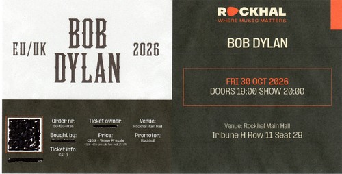 Ticket bob dylan - ticket,