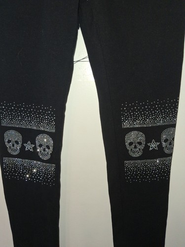Damen leggings schwarz - schwarz, mit