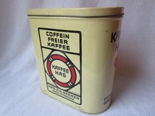 alte Kaffee HAG Bremen Kaffeedose Blechdose oval 21x20,5x10cm Coffein Frei Herz