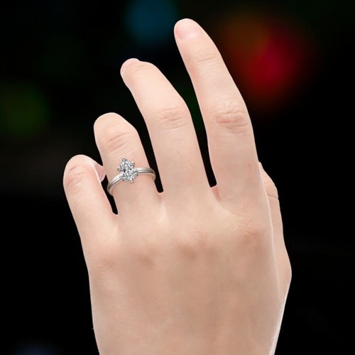 14k weißgold ovalschliff - 14k,