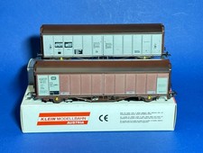 H0 Klein Modellbahn 3162 + 3167 Großraumgüterwagen der DB und SNCB mit OVP