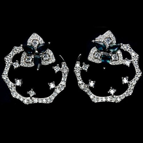 Saphir ohrringe 925 - saphir, silber