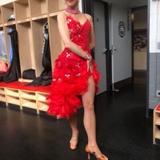 turnierkleid latein rot größe s, SEHR GUTER Zustand 