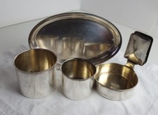 (K24) Vintage Argentor Wien Raucher Set Garnitur Versilbert