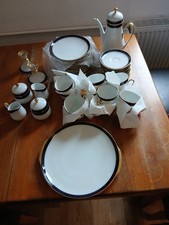 Kaffeegeschirr weiß/blau 12 Personen Hutschenreuther Olivia