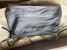 Handtasche, conti osvaldo, Schultertasche, schwarz/braun, Leder, vintage