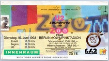 Ticket 1995 zooropa tour - u2,