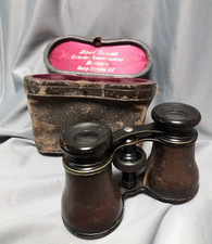 altes Opernglas Monopol mit Ledertasche Optiker Albert Schmidt Hannover ca. 1900