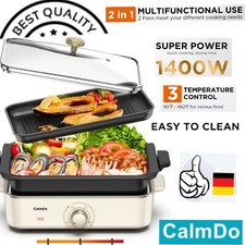 Grillpfanne 2 IN 1 Multifunctional Schnell Warm Elektro Pfanne Topf 220V Calmdo 