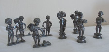 9 Miniaturfiguren aus Zinn der italienischen Firma Peltro