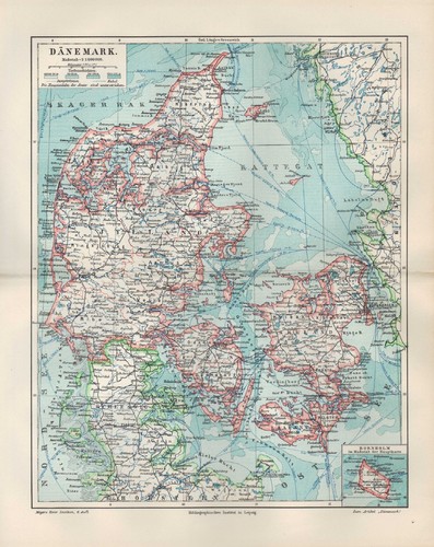 Landkarte map 1905 - :, dÄnemark