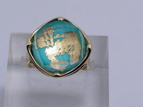 Kristall larimar gold ring - kristall,