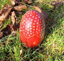 Keramik Ei Osterei rot mit