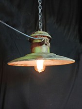 1 aus 2 Alte 60er UdSSR E27 emailliert Straßenleuchte grün Uralte schön Patina