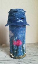 Feenhäuschen blau, Tischlampe Nachttischlampe gefilzte Tischlampe Meer Aquarium 