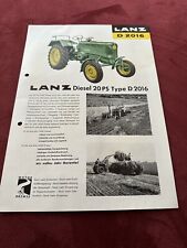 Lanz D 2016 Prospekt 20PS Original  Schlepper Traktor  Brochure