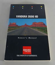 Owner´s Manual / Handbook GMC Vandura 3500 HD Stand 1993