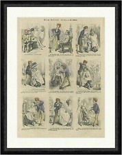 Beim Friseur Schlitt Barbier Rasur Schere Perücke Coloriert Faksimile_E 22225