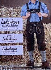 Kinder Lederhose Hose Oktoberfest Latzhose 92 -158  Rinderleder Trachtenhose 3/4