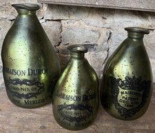 Vase XXL Flaschenvase Krug Objekt Shabby Antik Grün Bauernsilber Neu Mason