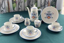 Schönwald 15tgl. Geschirr- Porzellan- Weiß/Blau, Vögel + Herz - Espresso, Kinder