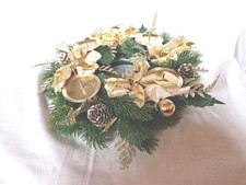 30 cm Adventskranz grün gold