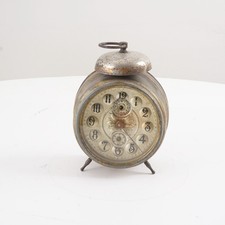 Antiker Wecker Automat Messing Gehäuse ungeprüft Mechanisch