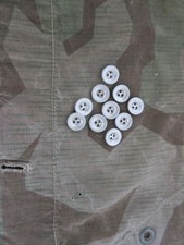 10x Wehrmacht Zeltbahn Knöpfe 3-Loch German Army Tent Cover Buttons WW2 WH WK2