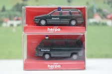 Herpa 1:87 Volkswagen VW Bus und Passat Bahnpolizei 2 Stück in Ovp Nr.5234