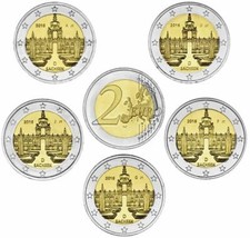 BRD 2 EURO SACHSEN - DRESDNER ZWINGER 2016 KOMPLETTER SATZ ADFGJ BANKFRISCH