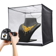 Tragbar Fotobox 60x60x60cm Fotostudio Set Led Lichtbox für Fotografie 3-Farben