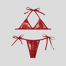 Blumenstickerei ungefüttert BH Set Sexy Netz Spitze Bügel Dessous Nachtwäsche