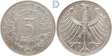 5 Deutsche Mark 1958 J -