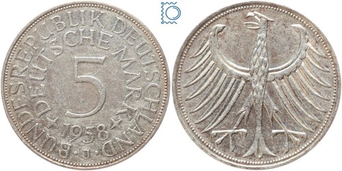 Deutsche mark 1958 - 1958, j