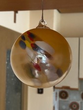 Dekorationskugel zum Aufhängen aus Glas in orange, Durchmesser ca. 12 cm