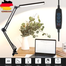LED Klemmleuchte Dimmbar Schreibtischlampe mit Schwenkarm USB Tisch-lampe 12W