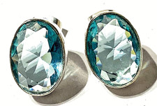 A Q U A M A R I N  Edelstein 925 Sterlingsilber Schmuck OHRSTECKER