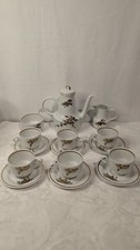 Henneberg Porzellan Kaffeeservice Teeservice DDR Vintage Floral Goldrand