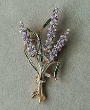 Lavendel brosche gold - lavendel,