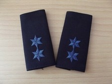 Schulterschlaufen/Dienstgradabzeichen Polizei/DRK mit 2 Sternen blau