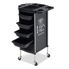 Barberpub Friseurwagen Bedienungswagen Arbeitswagen Drehbar Schwarz 2023BK-N