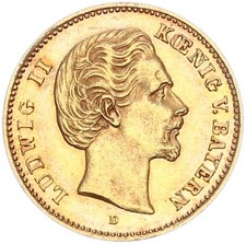 Bayern Ludwig II. 5 Mark 1877