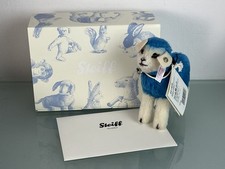 Steiff Tier 021626 Lamm 14 cm. Moh. türkis/ weiss Unbenutzt