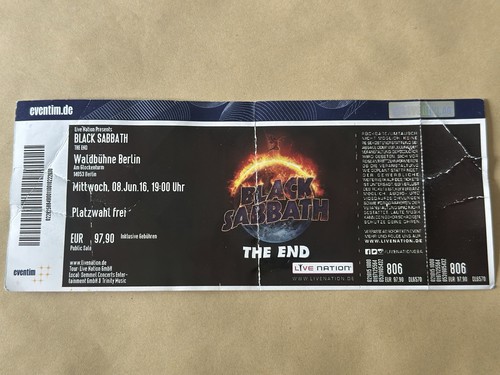 Black sabbath konzert ticket - black,