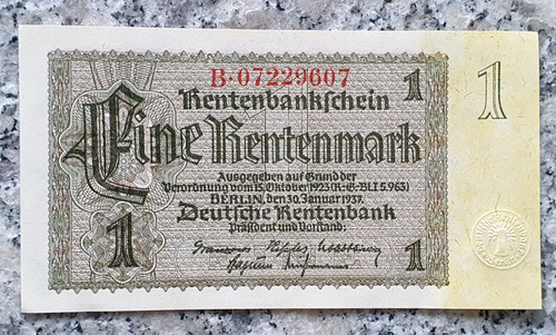 Deutsches reich rentenbanknote - deutsches,