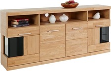 Sideboard Ribe HOME AFFAIRE Vitrine Kommde Eiche Teilmassiv B.180cm Wohzimmer