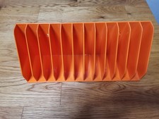 Kassetten Regal / Ständer / Box / Rack / Case, 12 Fächer, Mc Kassetten, Orange