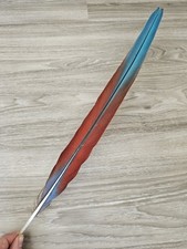46,5 cm Feder ?❤ Papageienfeder  Ara Vogelfeder Schwanzfeder blau-rot 